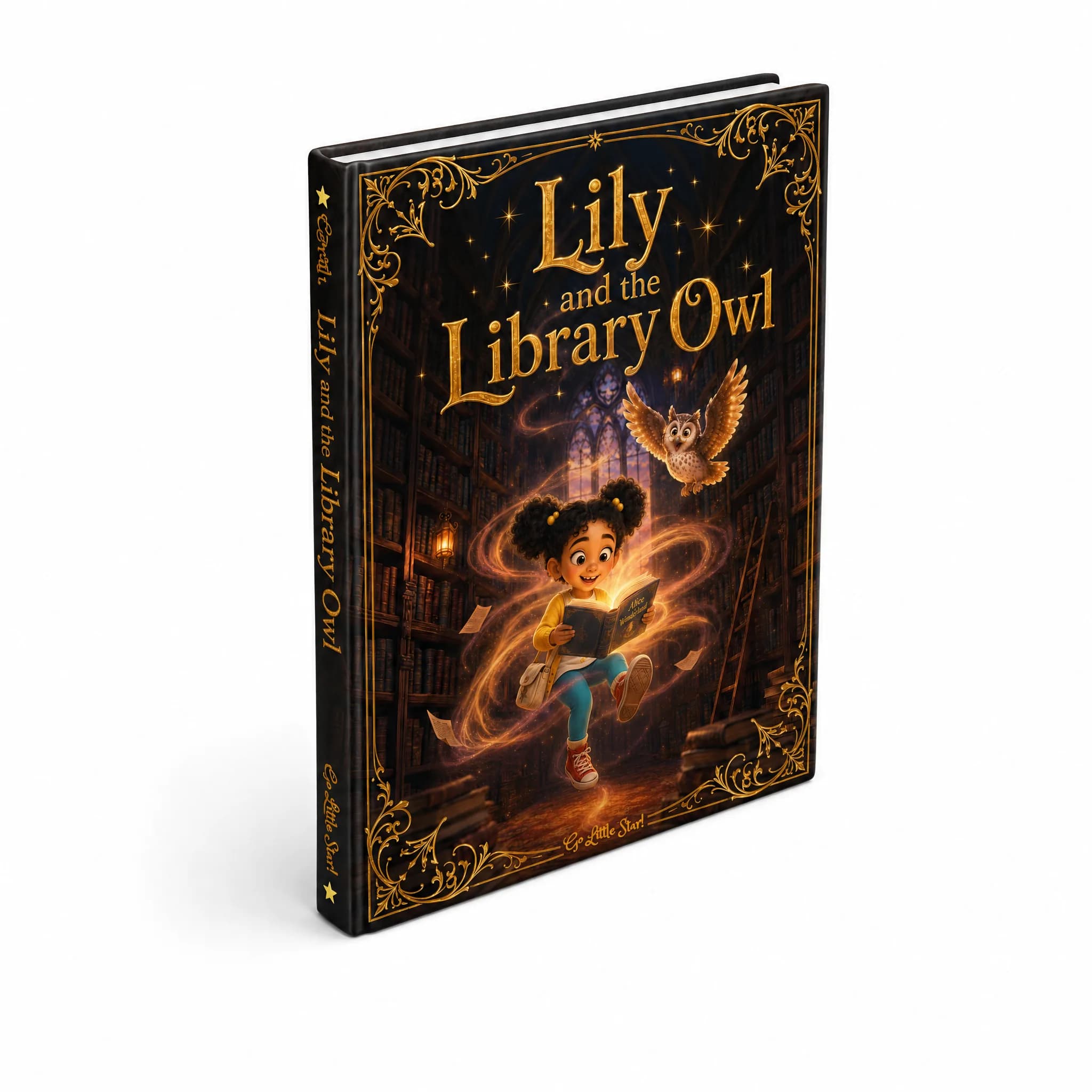 Lily and the Library Owl — personalized children's book cover